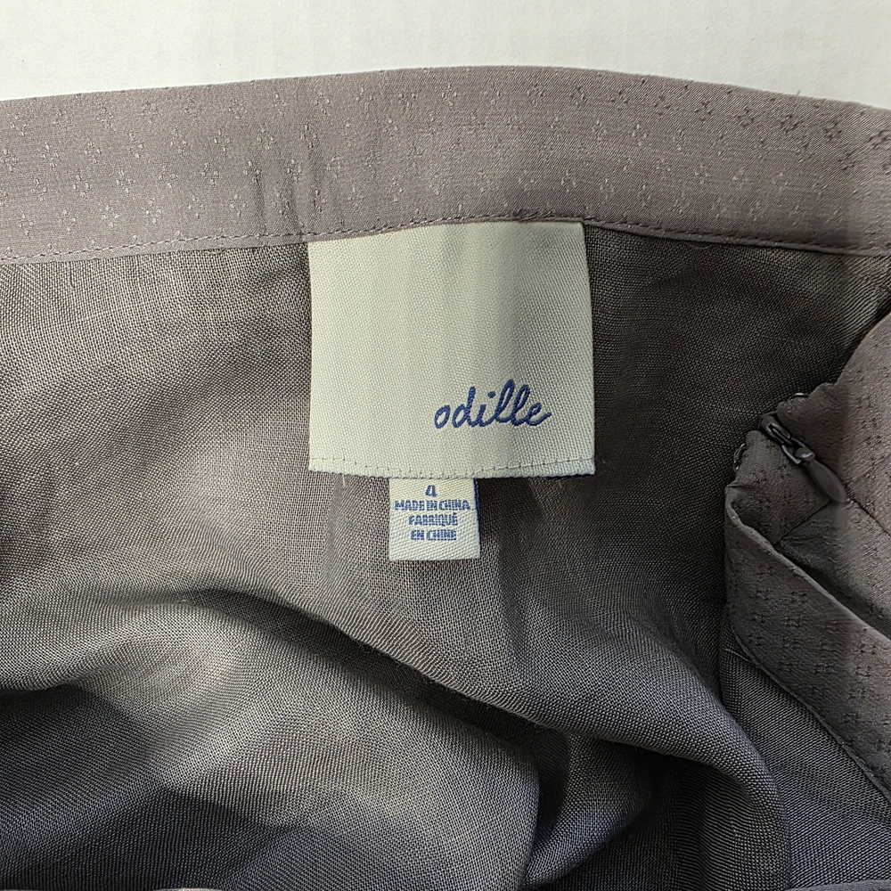 Odille Mauve A-Line Skirt with Button Accents - Picture 2 of 2